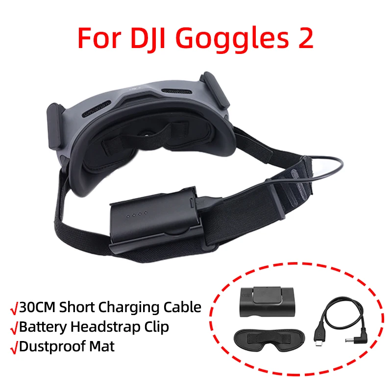 Per Dji Avata Drone Goggles 2 Flight Glasses 30Cm Cavo Di Ricarica Corto Batteria Portatile Headstrap Clip Accessori Per Tappetini Antipolvere