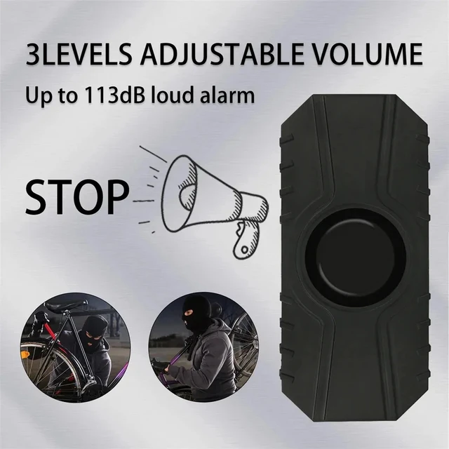 Wireless Vibration Alarm Waterproof Motorcycle Electric Bicycle Alarm Remote Control Anti-loss Safety Sensor USB Charging 4