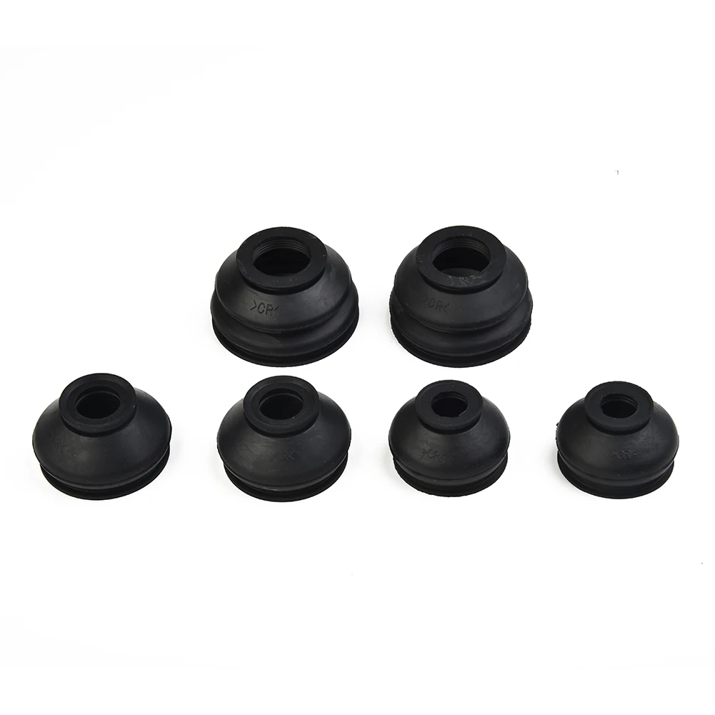 Ball Joint Dust Boot Covers Replacing Rubber Set Car Flexibility High Quality Minimizing Wear Part Tie Rod End 6pcs