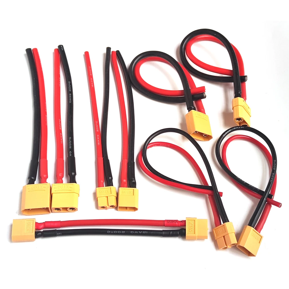XT60 XT90 Female / Male Plug Battery Parallel Connector with Silicone Flexible Wire14AWG /12AWG/10AWG for RC Lipo Battery Motor