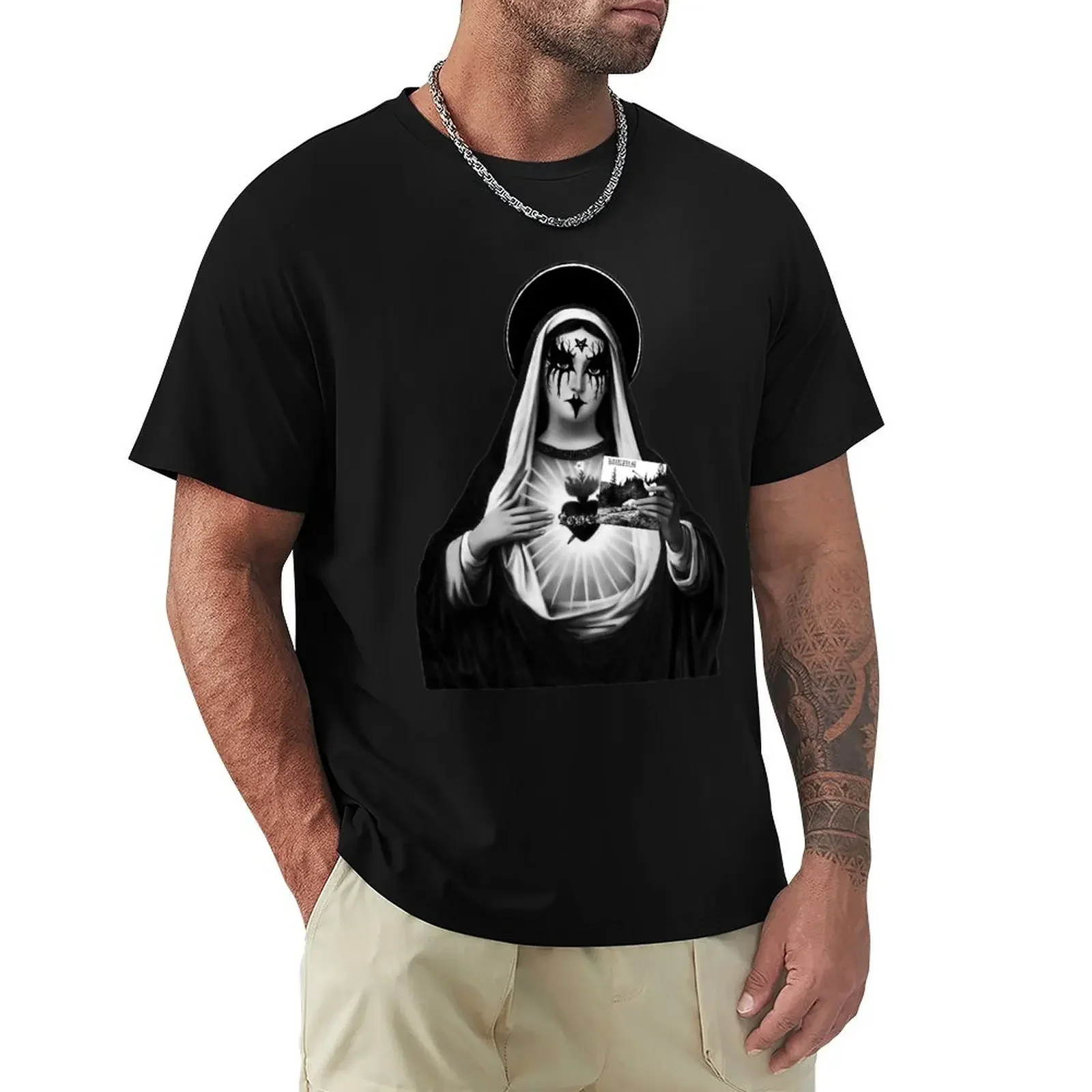 

Black Metal Mary T-shirt boys whites anime tops slim fit t shirts for men