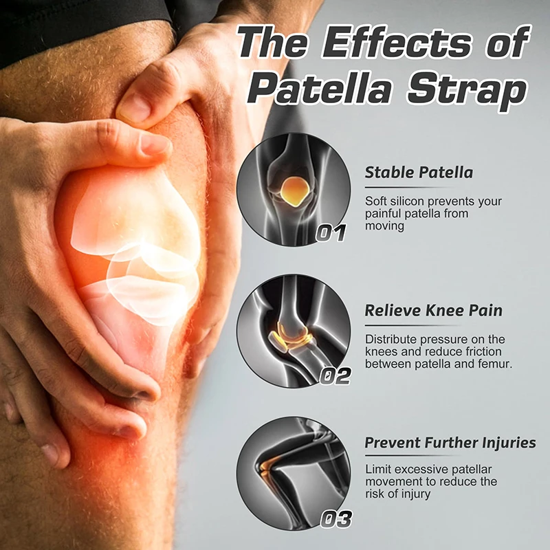 Adjustable Knee Pad Knee Pain Relief Patella Stabilizer Brace Support For Hiking Soccer Basketball Running Sport 1PCS