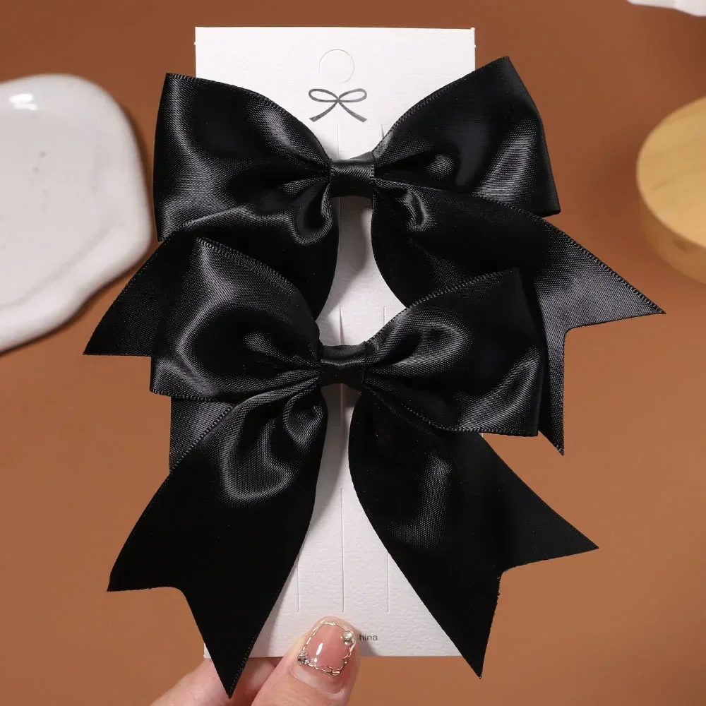 2/3Pcs Lovely Solid Color Ribbon Bows Hair Clip for Kids Girls Hairpins Barrettes Handmade Baby Headwear Kids Hair Accessories 5