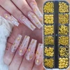 12Grids Moon Star Nails Gold Metallic Nail Sequins Charms 3D Nail Art Tips Decoration  3D Metal Moon Star Sun Bead Rivet Nail Je 2