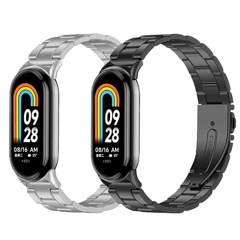 Cinturino Elastico Intrecciato Magnetico Per Xiaomi Smart Band 9 / Band 8 – Ricambio In Poliestere E Silicone, Nero