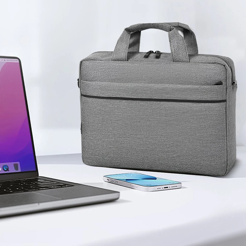 Laptop Carrying Case Shockproof Nylon Laptop Handbag Waterproof Computer Cover Bag 3 Compartments Laptop Protective Bag