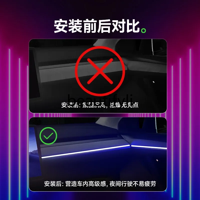 Model ya evolution version of ambient light modelY interior atmosphere modification