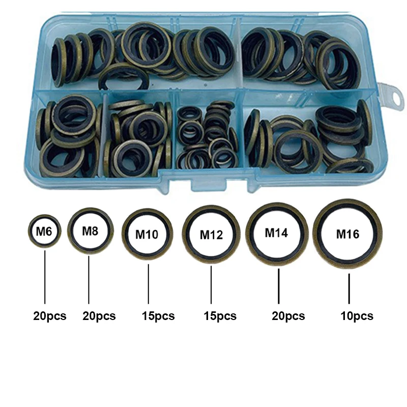 M6-M16 Sump Plug Gasket Car Oil Drain Screw Combined Sealing Washer Bonded Seal Gasket Oil Resistant O Ring Combination oil drain plug gasket oil drain plug seal washer o ring gasket sealing washers copper gasket combination