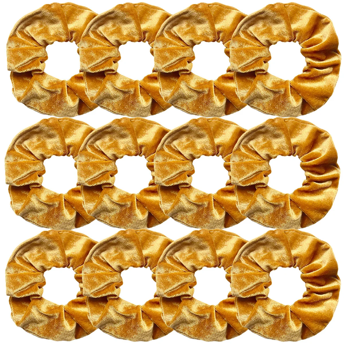 Damen-Haargummis aus weichem Samt, einfarbig, flauschig, großes Scrunches-Set, Großhandel, 12-teilig, Schrunchy-Packung für Mädchen – Detail 3