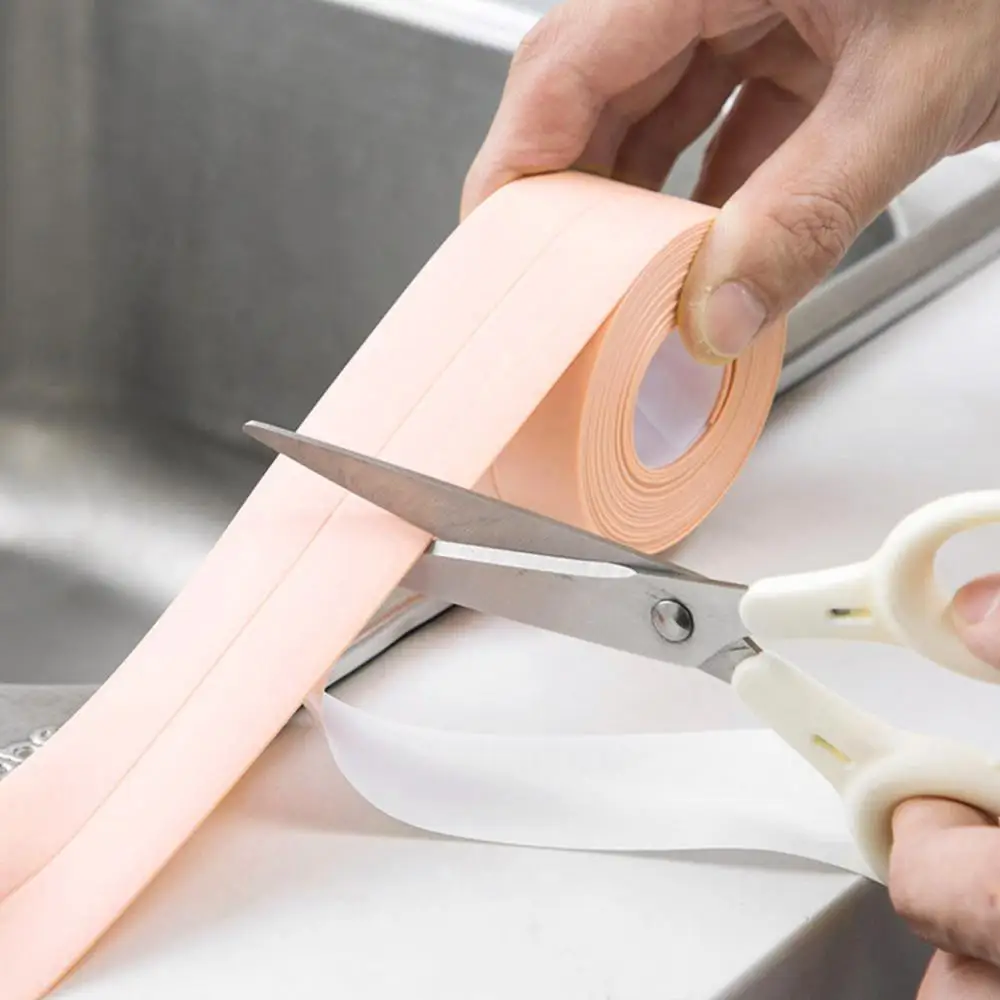 PVC Sealing Strip Tape Bathroom Bath Toilet Caulk Tape Self Adhesive Waterproof Mildew Proof Tapes For Kitchen Sink Wall Corner