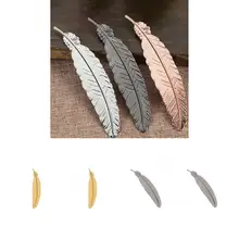 

Electroplating Practical Realistic Feather Shape Bookmark for Student