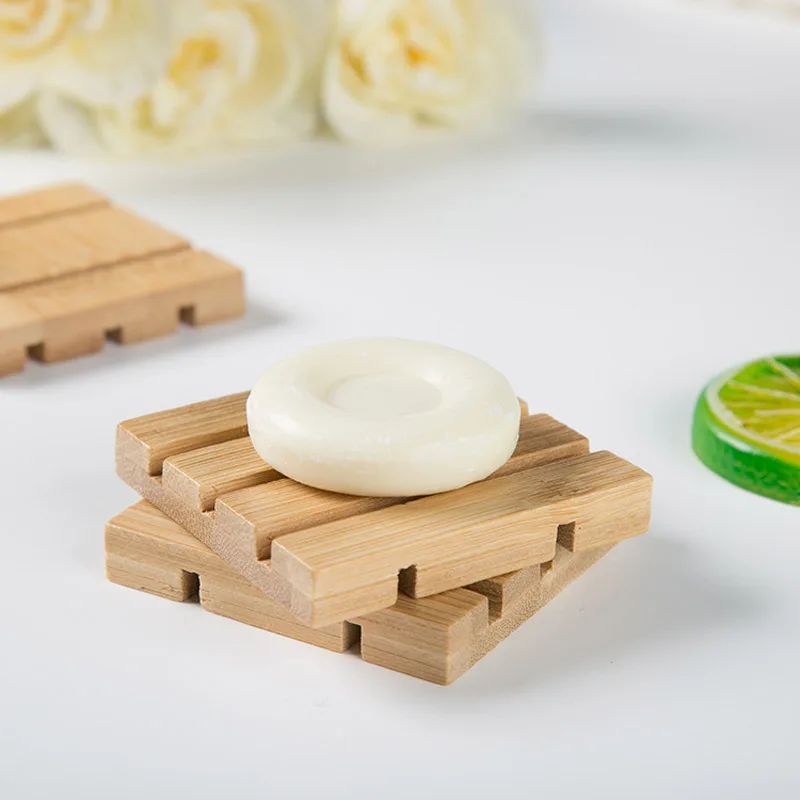 Creative bamboo soap box Simple wooden soap dish Essential oil rack Drain holder Soap Holder Shower Soap Tray Soap Dish Rack