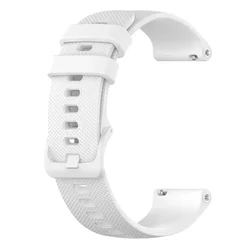 Sport Silicone Strap, 20mm or 22mm - Replacement Wristband Bracelet for 22mm (White)