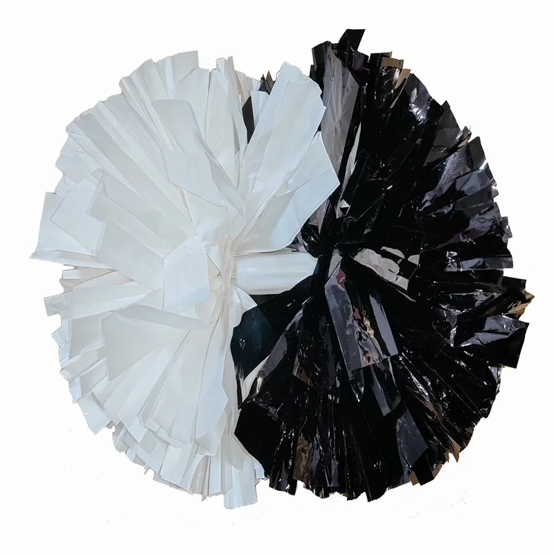 2Pcs, Pom Pom With Blue White Poms, 32CM, Baton Handle, Sport Victory Supplies, Nonfading