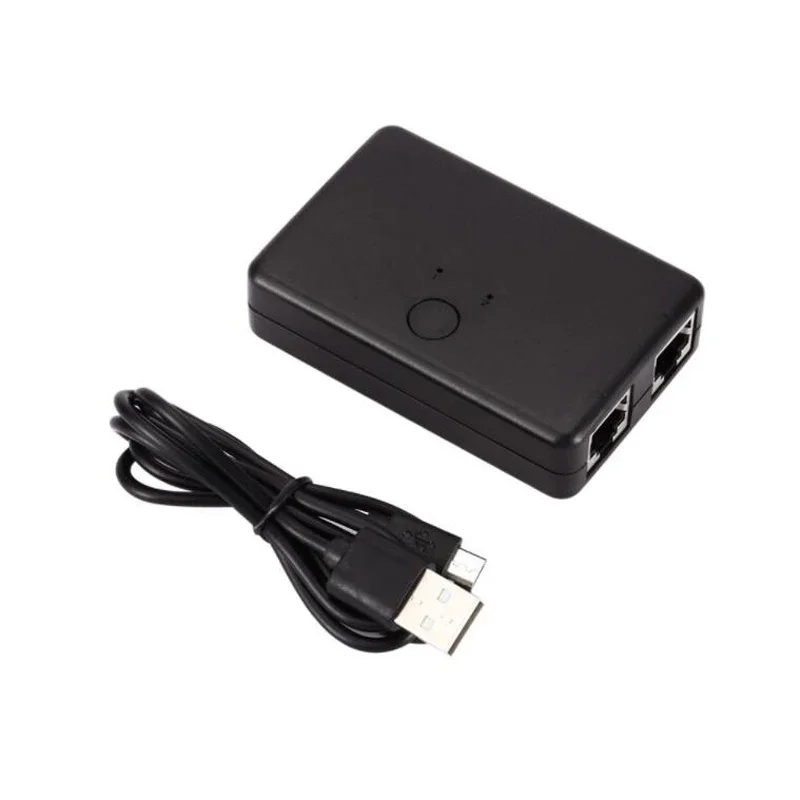 Portable Mini 2 In 1 Out 2 Port RJ45 Lan Hub Network Switch Box Computer Ethernet Internet Adapter Network Interface Switch