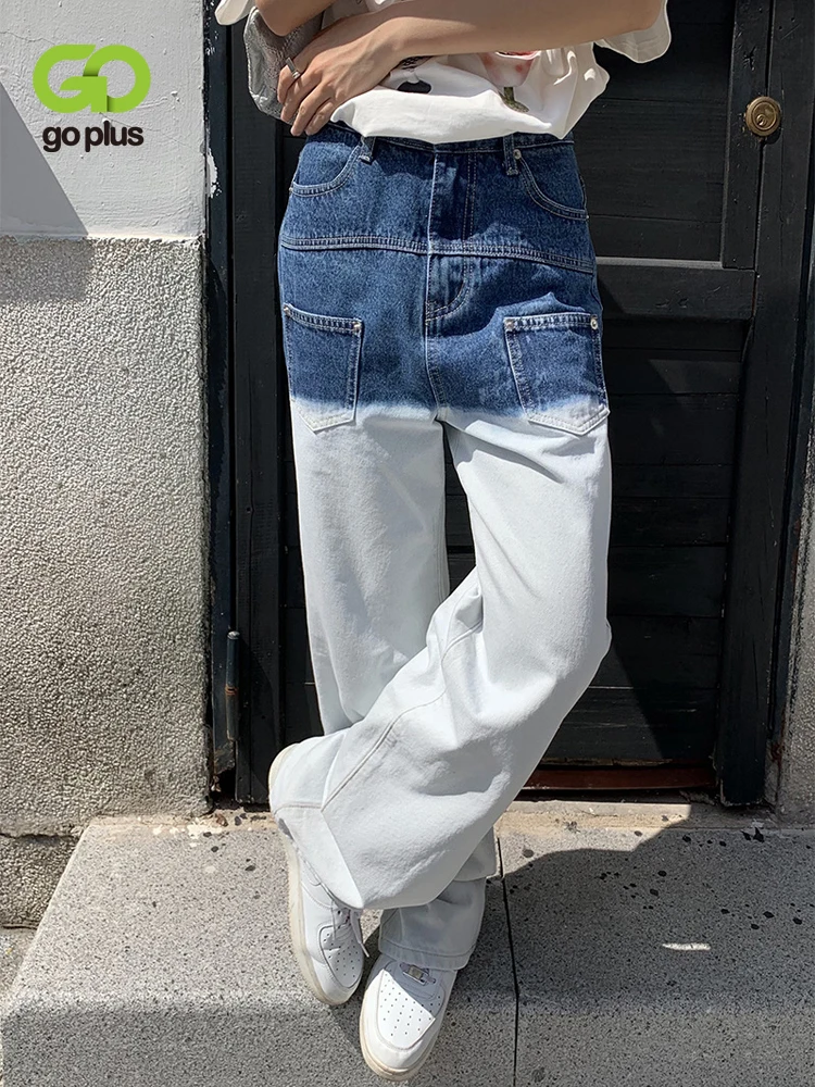 

GOPLUS Jeans Y2k Women's Summer Pants High Waist Denim Trousers Tie Dye Wide Leg Jean Ladies Taille Haute Pour Femme Vaqueros