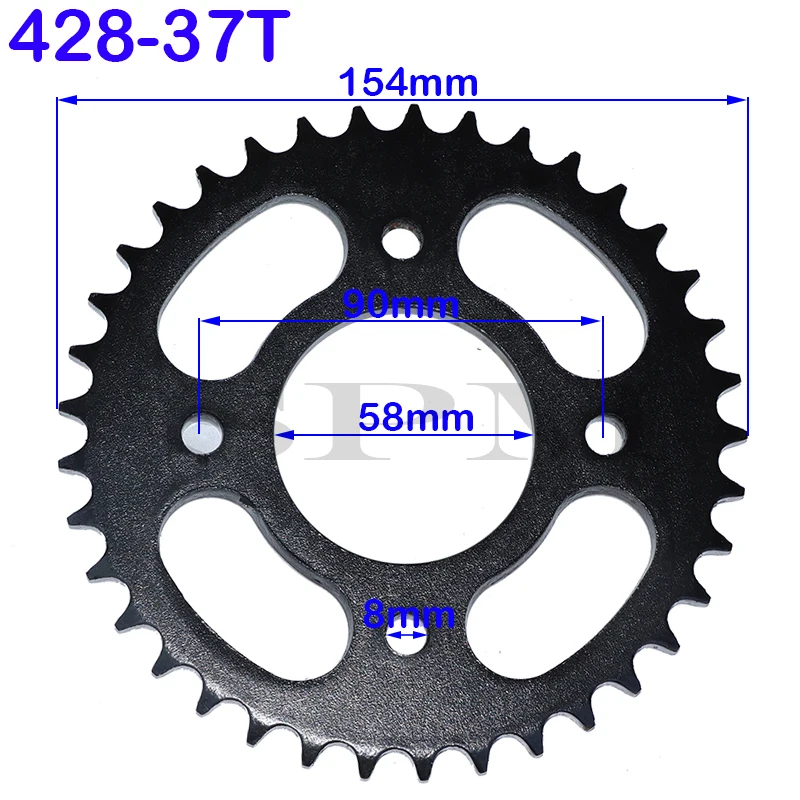 Engine sprocket motorcycle scooter gear 420/428 37T 41T 48T tooth 58mm / 90mm rear sprocket for ATV Go Kart Quad Bike off-road motorcycles