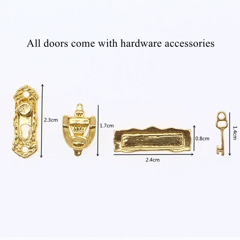 Miniature Wood Elf Door Tooth Fairy Door Mini House Accessories Pretend Play Toy Gift for Kids Furniture Simulation Miniatures 6