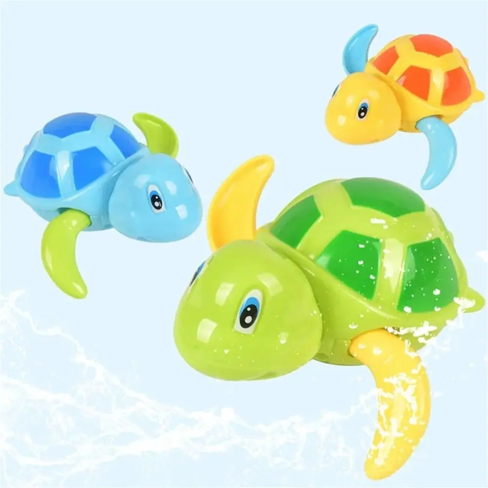 Clockwork Tortoise Water Toy Swim Turtle Bright Colors Baby Bath Toys Pool Party Safe Plastic Wind Up Animal Tortoise cute cartoon animal tortoise classic baby water toy infant swim turtle wound up chain clockwork kids beach toys baby bath toys