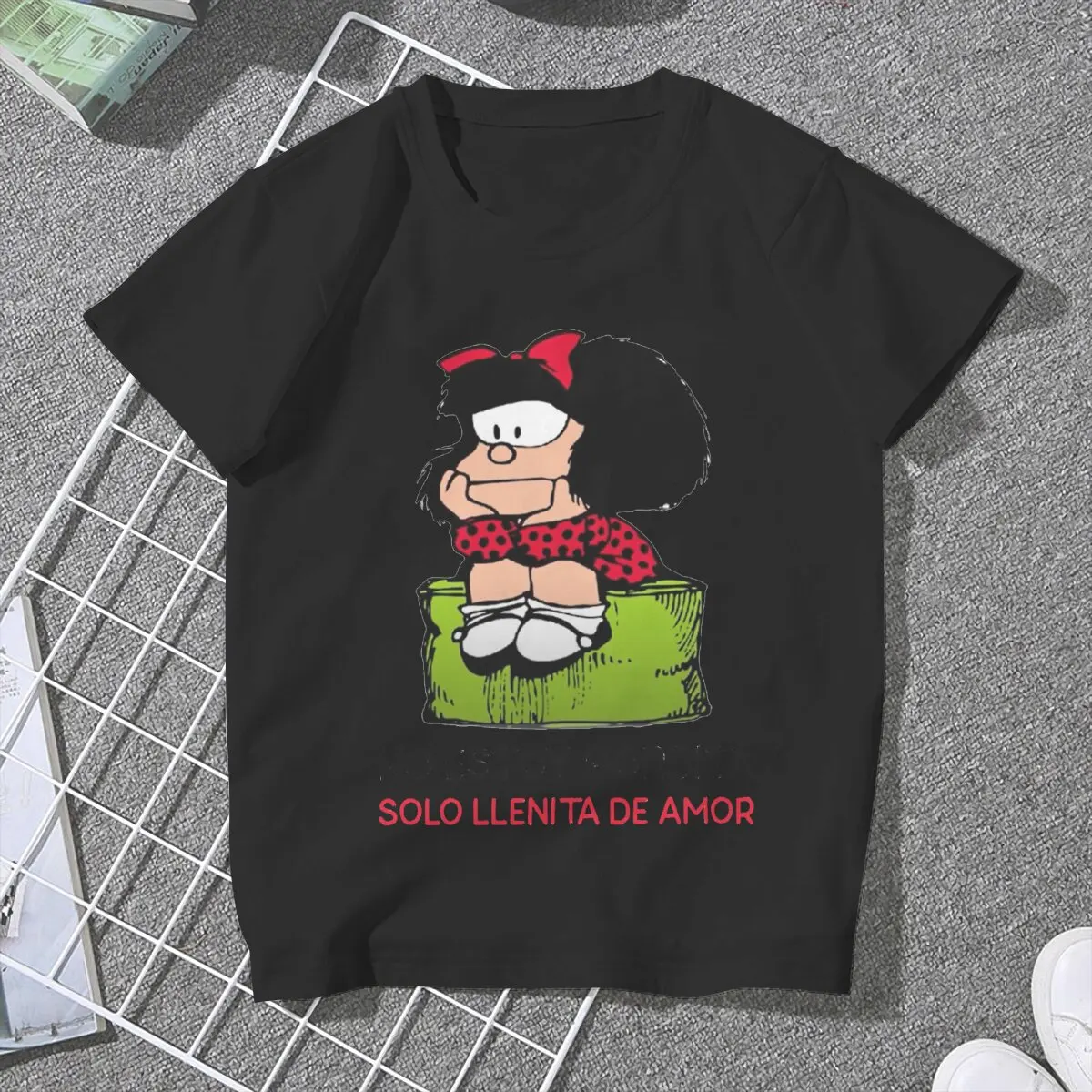 Camiseta Premium de cómic Quino para mujer, camisetas de dibujos