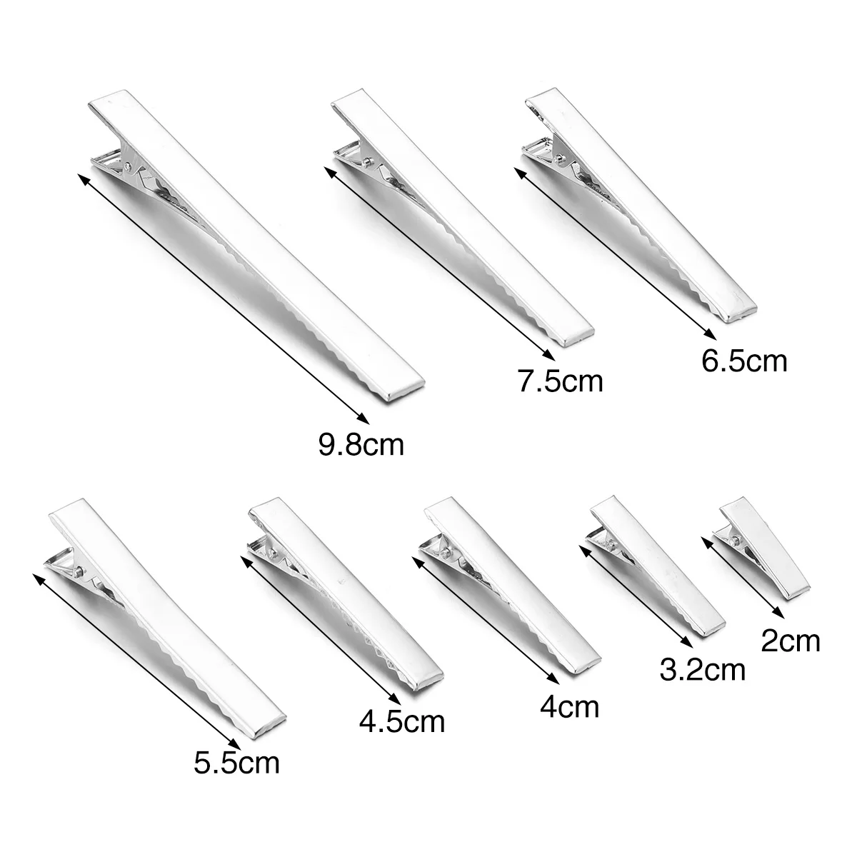 50 Or 100 Silver Metal Crocodile Alligator Hair Clips - 34mm Blank Styling Clips