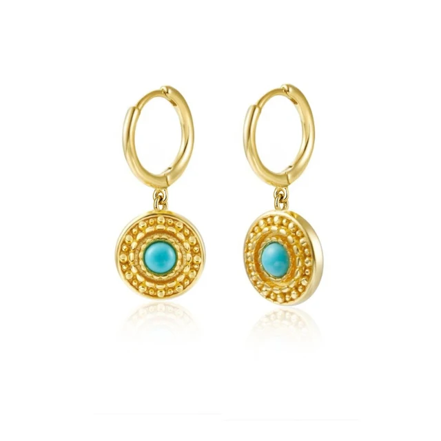 A Pair 925 Silve Gold Color Copper Colorful Rainbow Hoops Earring For Women Demon Eye Gift Smile Face Jewelry Crown Earrings W0422
