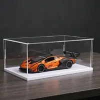 1pc Acrylic display box White base , plastic box, cube storage box, transparent small assembly, dustproof display, collectibles 3