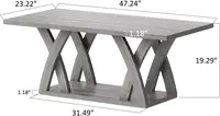 Coffee Table with Shelf, Wood Coffee Table for Living Room, Open Display Area,47” Grey 2