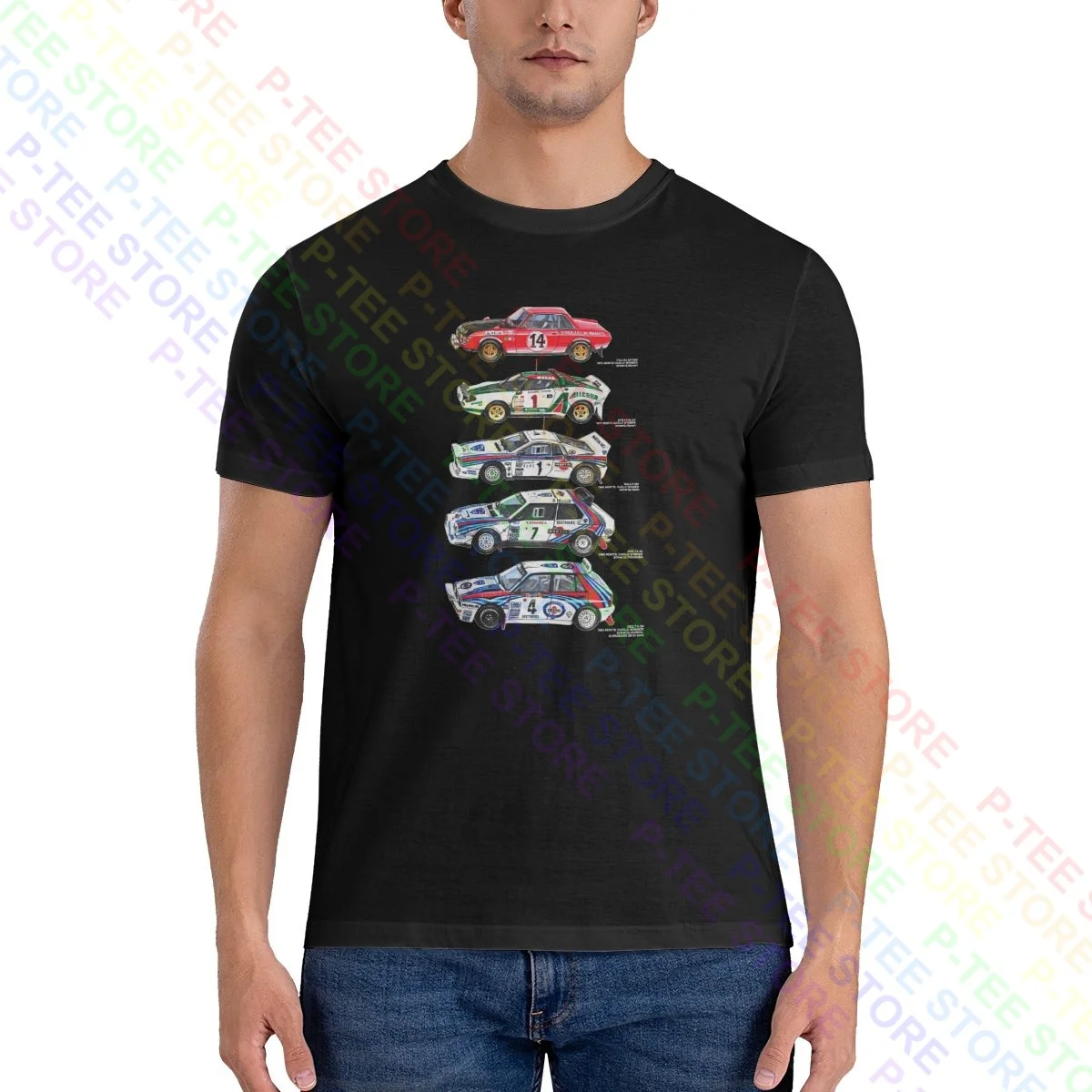 T-shirt Lancia Delta HF Bleu/Jaune