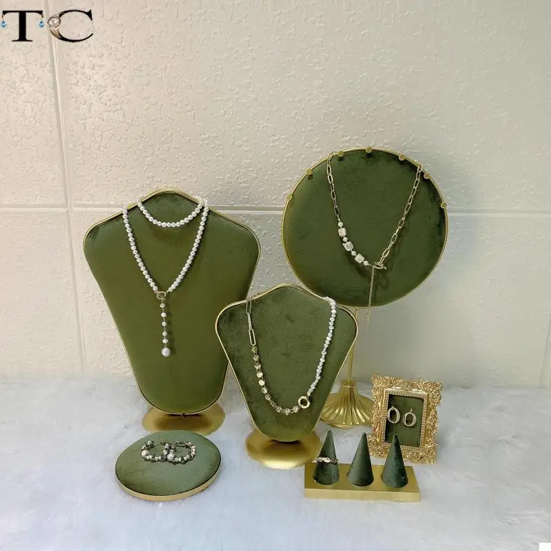 Fashion Avocado Green Jewelry Jewelry Display Stand Jewelry Store Window Display Jewelry Stand Studio Ring Necklace Displaystand