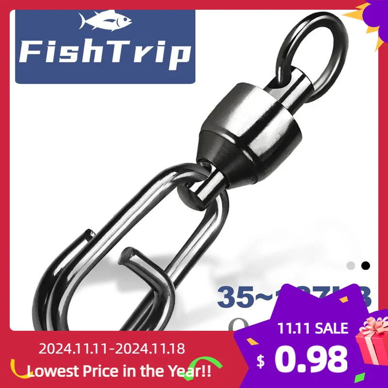 FishTrip Lot De 50 Hameçons Drop Shot Pour Pêche Au Bar, Pour Bas De Ligne Farfelu En Eau Salée Et Eau Douce (4
