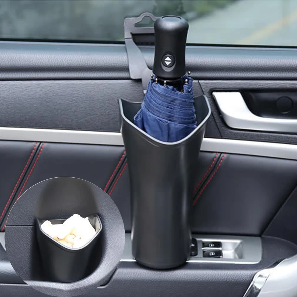 Car Umbrella Storage Box Multifunctional Organizer Barrel Car Folding Hanging Water Bottles Rack Umbrella Bucket Stowing Tidying