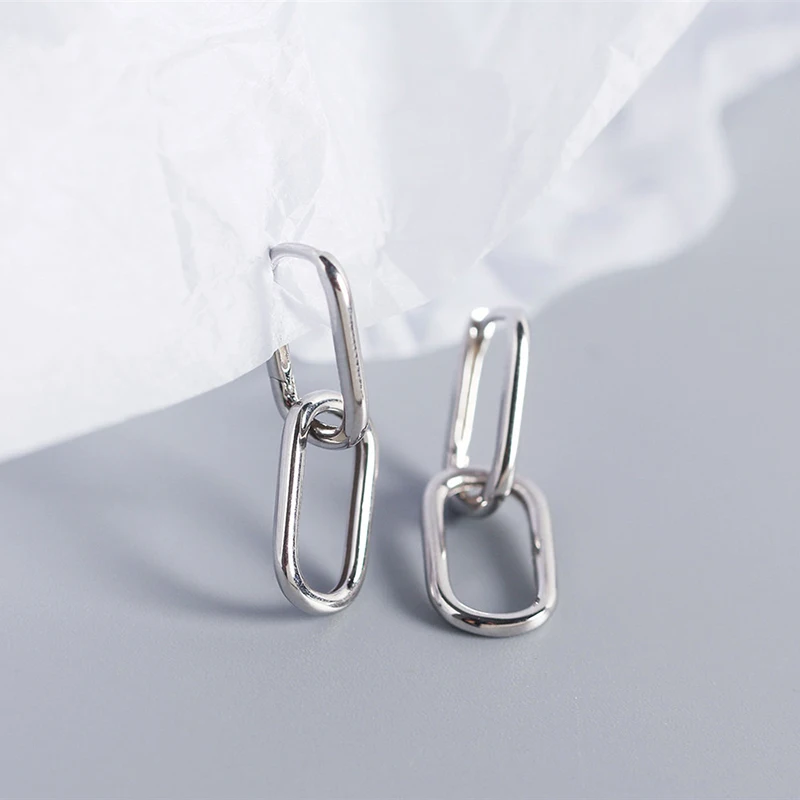 925 Sterling Silver Long Zircon Ear Buckle Fashion Simple Style Women Earrings Birthday Party Gift Fine Jewelry Free Shipping