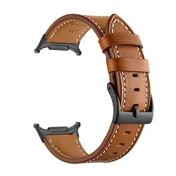 Premium Leather Watch Band - Sports Correa Bracelet Strap Accessories - Watch 8 Classic 46 (Gal3 - brownbk bk)