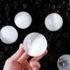 1PC Natural Stone White Selenite Ball Crystal Sphere Healing Gemstone FengShui Home Decor With Base 2