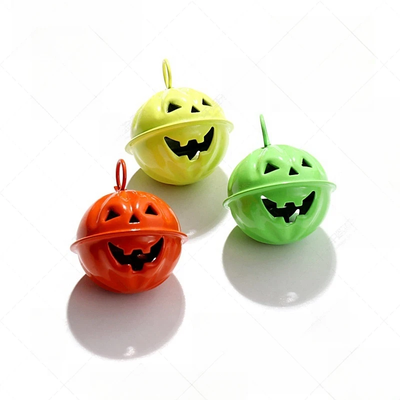 

Wholesale DIY crafts bells paint colored pumpkin bells Halloween pumpkin bells Christmas bells pet bells pendant ornaments
