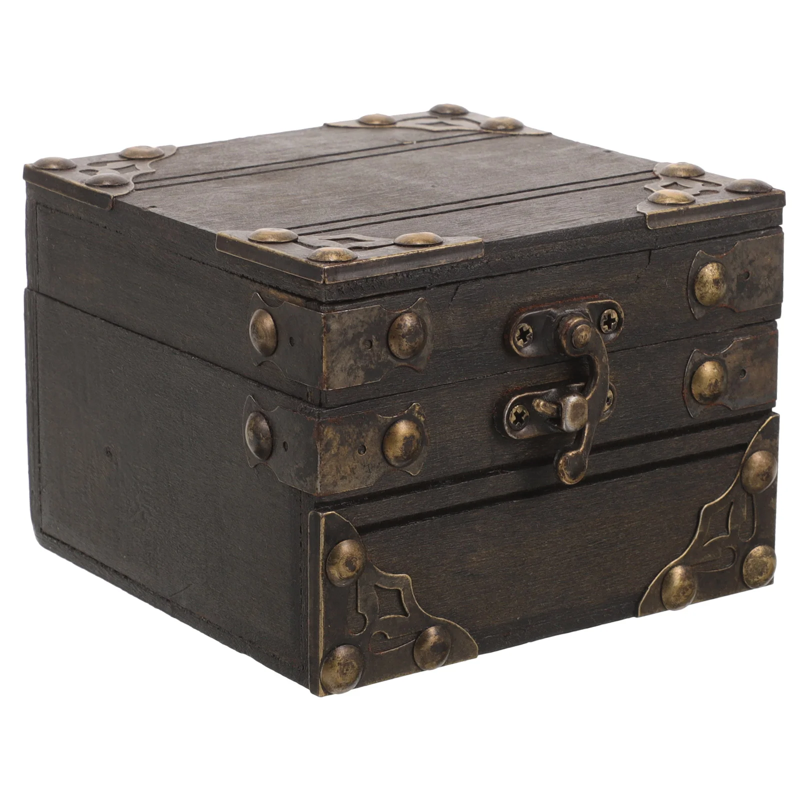 

Wooden Trinket Box Retro Jewelry Case Vintage Jewelry Box Handheld Storage Case