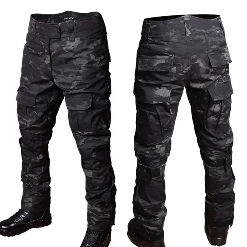 MCBK Training Sets Mens 1/4 Zipper Combat Shirts Cargo Pants Men Wear-resisting Camo Tactical Suit Multiple Pockets Quick Drying 3