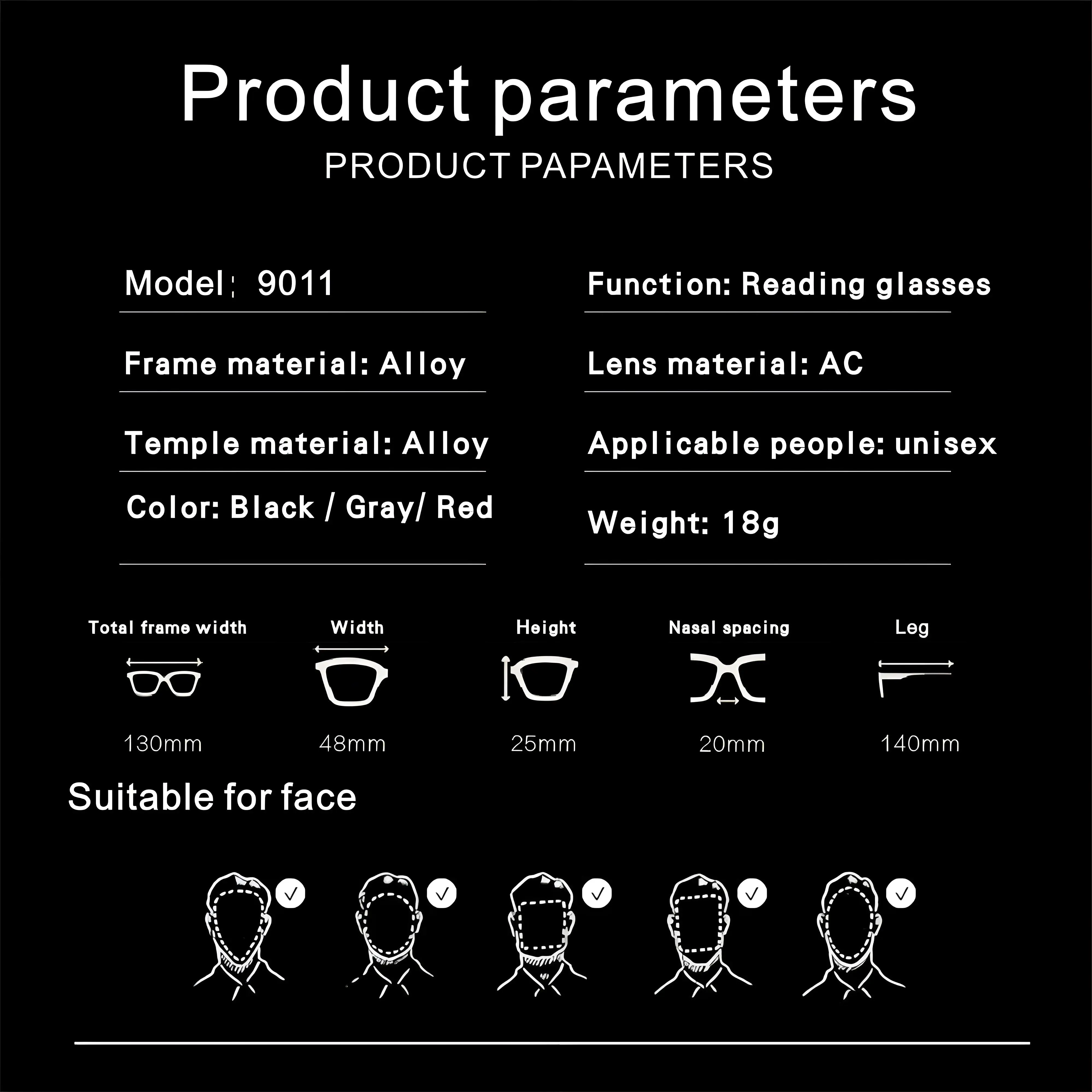 Reading Glasses for Men and Women Business Glasses Rectangle Metal High Quality  +1.0 1.5 2.0 2.5 3.0 3.5 4.0 3