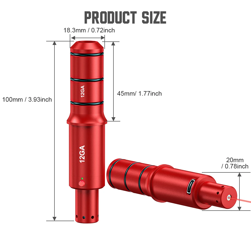 12GA Dual-Purpose Magnetic Suction Laser Training Bullet for Gun Practice