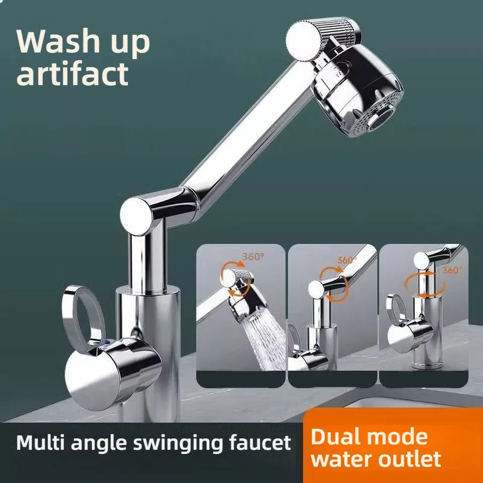 1080 Degree Swivel Faucet Robotic Arm Faucet 360 Degree Rotation Mechanical Arm Kitchen Faucet Bathroom Faucet for Kitchen Sink