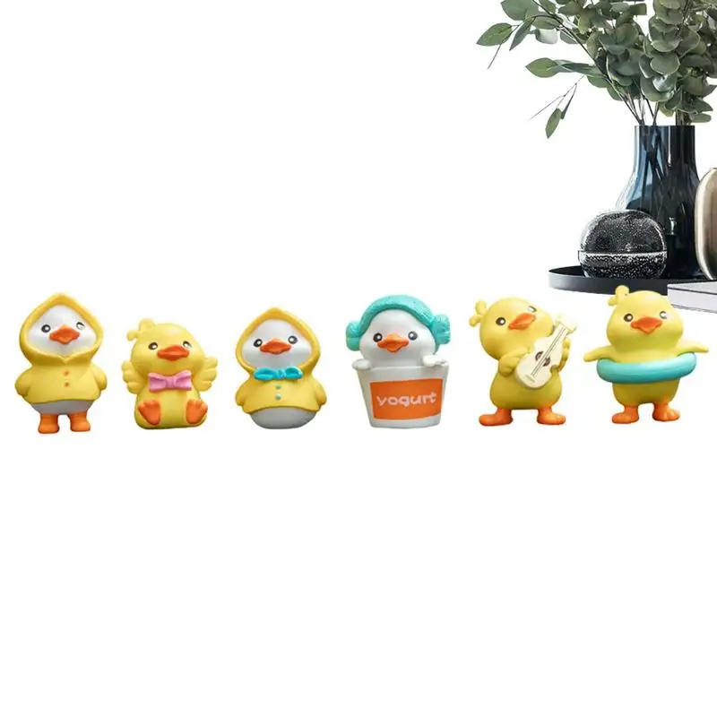 Tiny Ducks 6Pcs Cute Multi-Shaped Tiny Ducks Car Ducks Cute Tiny Ducks Small Car Ducks Mini Toys Home Prank Game Car Dollhouse