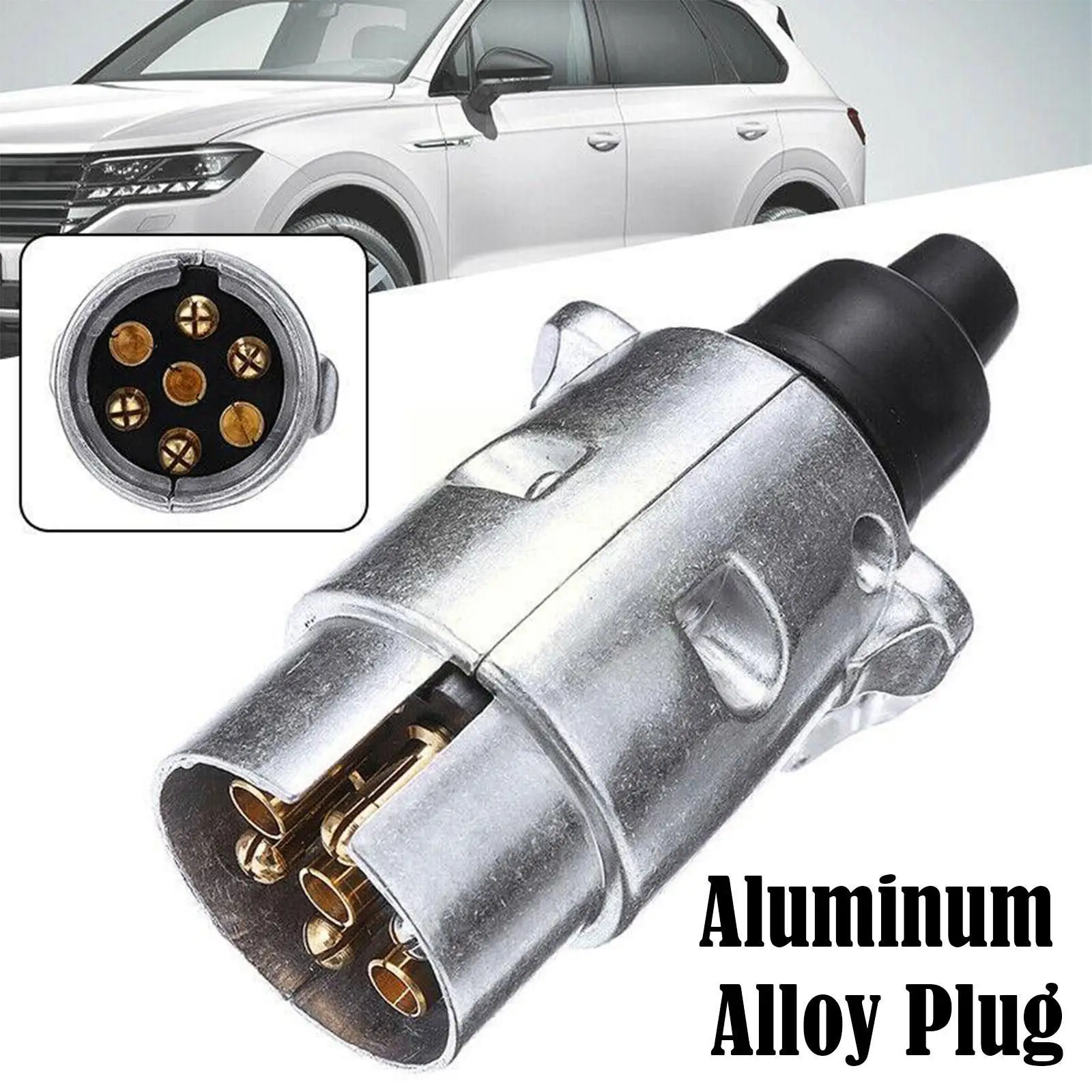 12V 7 Pin Aluminium Alloy Plug Trailer Connector plug For Boat Car/Truck 19cm crane trailer tow fire rescue truck toys pull back alloy diecasts
