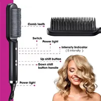 Electric Hair Straightener 5 Gear Negative Ions Hot Comb Do Not Hurt Hair Temperature Thermostatic Heating Hair Brush Hairstyle 2