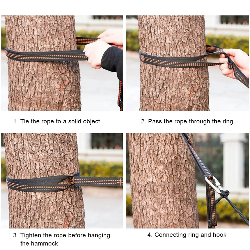 2Pcs Outdoor Hammock Tree Straps Set 5 Ring High Load-Bearing Barbed No-Stretch Heavy Duty Straps for Hammock Black outdoor furniture cushions