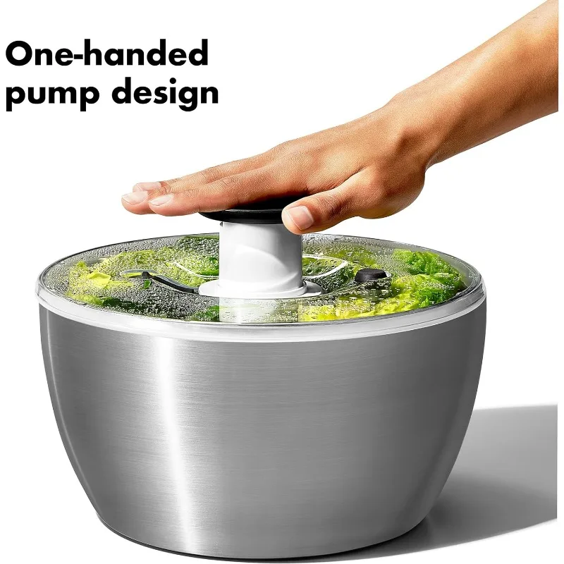 OXO Good Grips Stainless Steel Salad Spinner, 6.34 Qt. 3