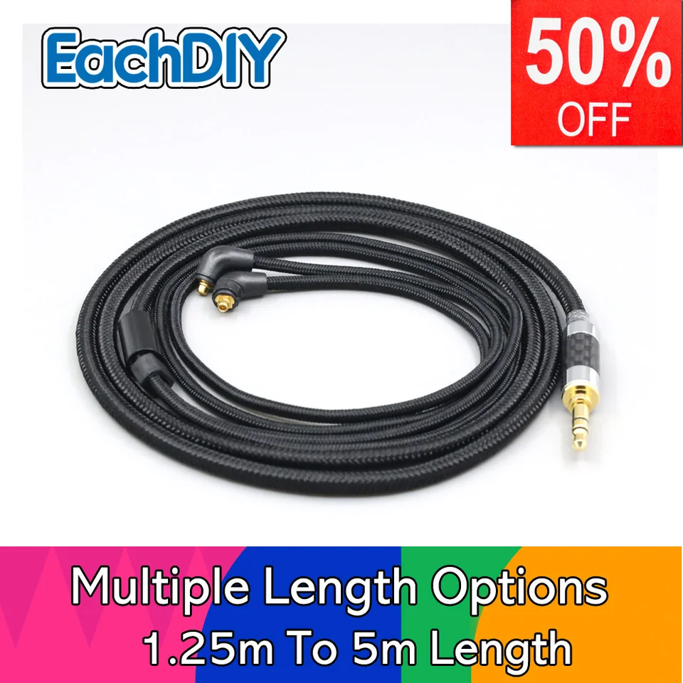 Super Soft Headphone Nylon OFC Cable For Etymotic ER4SR ER4XR
