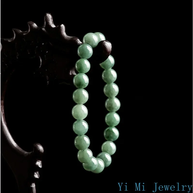 Burmese Jade Bead Bracelets Accessories Charm Gift Green Man Gemstone Jadeite Amulet Women Amulets Real Fashion Natural Jewelry