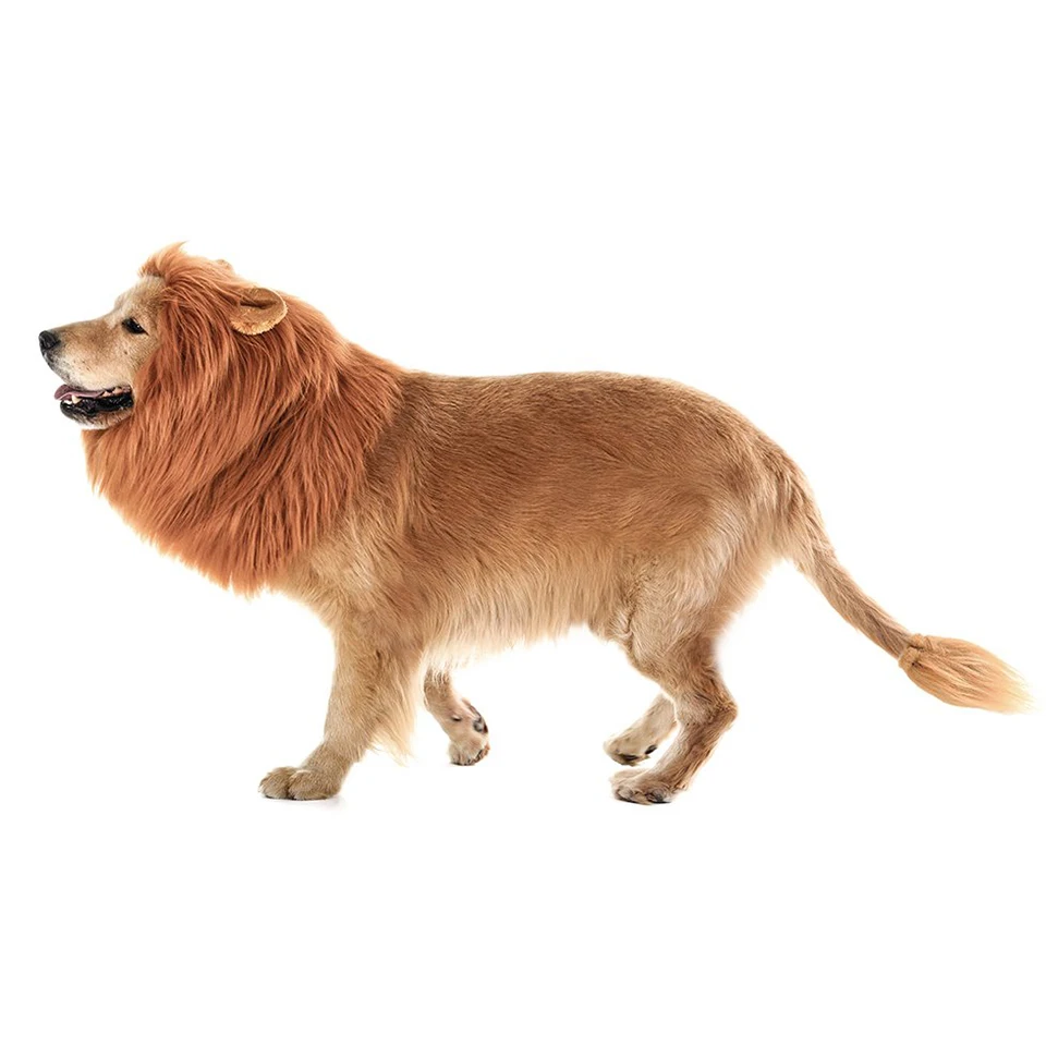 DualPet Cute Pet Dog Cosplay Clothes Costume Lion Mane Winter Warm Pet for Large Dogs  Party Decoration