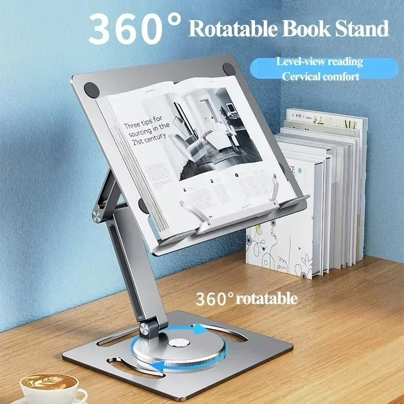 Eary Laptop Stand for Desk with 360 Rotating Swivel Base Aluminium Laptop Riser Holder Fits All 10-17" Laptops Computer MacBook